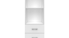 Biblioteca deschisa TOP MIX, 1 usa, 1 sertar, alb, 40x33x183 cm