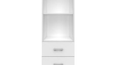 Biblioteca deschisa TOP MIX, 1 usa, 1 sertar, alb, 40x33x183 cm