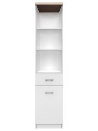 Biblioteca deschisa TOP MIX, 1 usa, 1 sertar, alb, 40x33x183 cm - 1