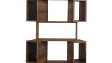 Biblioteca moderna din lemn de nuc BOX, 84x30x160 cm