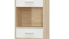 Biblioteca TIPS, 2 usi, 1 sertar, stejar sonoma + alb, 50,2x34,3x195,5 cm