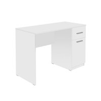 Birou 110 ALMA, cu usa si sertar, alb, 110x50x75 cm - 1