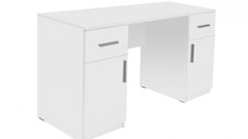 Birou ALMA, cu 2 sertare si 2 usi, alb, 135x50x75 cm