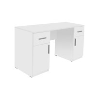 Birou ALMA, cu 2 sertare si 2 usi, alb, 135x50x75 cm - 1