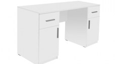 Birou ALMA, cu 2 sertare si 2 usi, alb, 135x50x75 cm