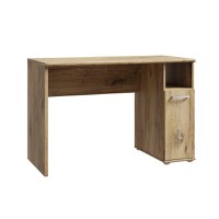 Birou NIKO PAN, cu usa si spatiu depozitare, stejar deschis Flagstaff, 110x51x73,5 cm - 1