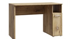 Birou NIKO PAN, cu usa si spatiu depozitare, stejar deschis Flagstaff, 110x51x73,5 cm