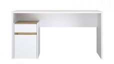 Birou SURIA, cu usa si un sertar, alb + stejar artisan, 140x53x73 cm