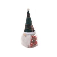 Borcan decorativ santa cu 10 globuri, verde, 8x7x24 cm - 1