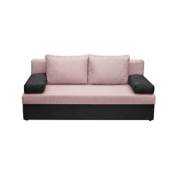 Canapea ANA extensibila, 3 locuri, cu lada depozitare, gri antracit + roz, 185x82x80 cm - 1