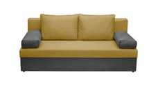 Canapea ANA extensibila, 3 locuri, cu lada depozitare, gri inchis + galben, 185x82x80 cm