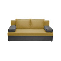 Canapea ANA extensibila, 3 locuri, cu lada depozitare, gri inchis + galben, 185x82x80 cm - 1