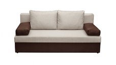 Canapea ANA extensibila, 3 locuri, cu lada depozitare, maro + bej, 185x82x80 cm