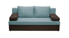 Canapea ANA extensibila, 3 locuri, cu lada depozitare, maro + mint, 185x82x80 cm