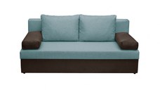 Canapea ANA extensibila, 3 locuri, cu lada depozitare, maro + mint, 185x82x80 cm