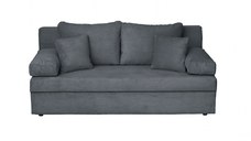 Canapea ANA LUX extensibila, 3 locuri, cu lada depozitare, gri inchis, 185x82x80 cm