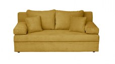 Canapea ANA LUX extensibila, 3 locuri, cu lada depozitare, mustar, 185x82x80 cm