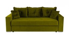 Canapea ARISSA extensibila, 3 locuri, cu arcuri, verde, 235x110x77 cm