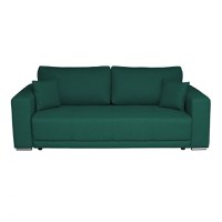 Canapea BERNA B extensibila, 3 locuri, cu arcuri si lada depozitare, verde inchis, 238x108x77 cm - 1