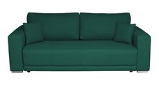 Canapea BERNA B extensibila, 3 locuri, cu arcuri si lada depozitare, verde inchis, 238x108x77 cm