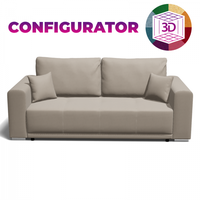 Canapea BERNA extensibila, 3 locuri, cu arcuri si lada depozitare, 238x108x77 cm, Configurator 3D - 1