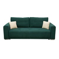 Canapea BERNA extensibila, 3 locuri, cu arcuri si lada depozitare, verde, 238x108x77 cm - 1