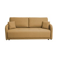 Canapea BERNA S extensibila, 3 locuri, cu arcuri si lada depozitare, galben, 210x110x93 cm - 1