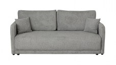 Canapea BERNA S extensibila, 3 locuri, cu arcuri si lada depozitare, gri deschis, 210x110x93 cm