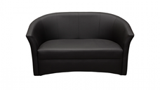 Canapea CAFENEA fixa, 2 locuri, piele ecologica negru 145x60x80 cm