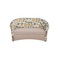 Canapea CAFENEA PRINT fixa, 2 locuri, bej inchis + stofa print Florens 03, 140x65x78 cm - 1