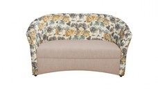 Canapea CAFENEA PRINT fixa, 2 locuri, bej inchis + stofa print Florens 03, 140x65x78 cm