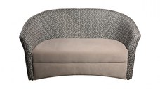 Canapea CAFENEA PRINT fixa, 2 locuri, bej + print mozaic, 140x65x78 cm