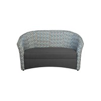 Canapea CAFENEA PRINT fixa, 2 locuri, gri inchis + stofa print Net 3, 140x65x78 cm - 1