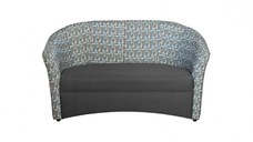 Canapea CAFENEA PRINT fixa, 2 locuri, gri inchis + stofa print Net 3, 140x65x78 cm