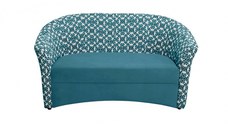 Canapea CAFENEA PRINT fixa, 2 locuri, turcoaz + MZT bleu, 140x65x78 cm