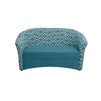 Canapea CAFENEA PRINT fixa, 2 locuri, turcoaz + MZT bleu, 140x65x78 cm - 1