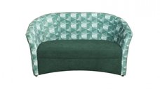 Canapea CAFENEA PRINT fixa, 2 locuri, verde + stofa print Geo 03, 140x65x78 cm