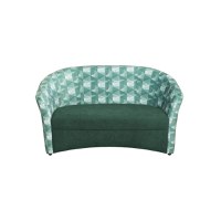 Canapea CAFENEA PRINT fixa, 2 locuri, verde + stofa print Geo 03, 140x65x78 cm - 1