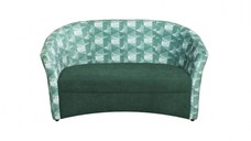 Canapea CAFENEA PRINT fixa, 2 locuri, verde + stofa print Geo 03, 140x65x78 cm