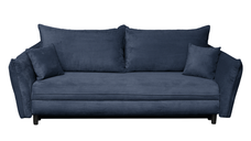 Canapea CAMILLE extensibila, 3 locuri, cu arcuri si lada depozitare, albastru, 238x115x95 cm