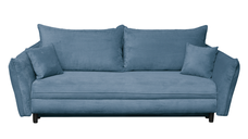 Canapea CAMILLE extensibila, 3 locuri, cu arcuri si lada depozitare, albastru deschis, 238x115x95 cm