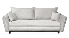 Canapea CAMILLE extensibila, 3 locuri, cu arcuri si lada depozitare, bej deschis, 238x115x95 cm