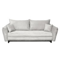 Canapea CAMILLE extensibila, 3 locuri, cu arcuri si lada depozitare, bej deschis, 238x115x95 cm - 1