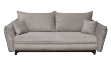 Canapea CAMILLE extensibila, 3 locuri, cu arcuri si lada depozitare, bej inchis, 238x115x95 cm