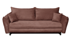 Canapea CAMILLE extensibila, 3 locuri, cu arcuri si lada depozitare, caramiziu, 238x115x95 cm