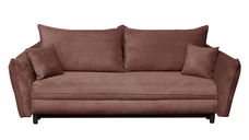 Canapea CAMILLE extensibila, 3 locuri, cu arcuri si lada depozitare, caramiziu, 238x115x95 cm