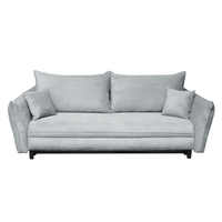 Canapea CAMILLE extensibila, 3 locuri, cu arcuri si lada depozitare, gri deschis, 238x115x95 cm - 1