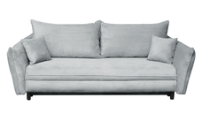 Canapea CAMILLE extensibila, 3 locuri, cu arcuri si lada depozitare, gri deschis, 238x115x95 cm