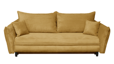 Canapea CAMILLE extensibila, 3 locuri, cu arcuri si lada depozitare, mustar, 238x115x95 cm