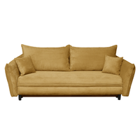 Canapea CAMILLE extensibila, 3 locuri, cu arcuri si lada depozitare, mustar, 238x115x95 cm - 1